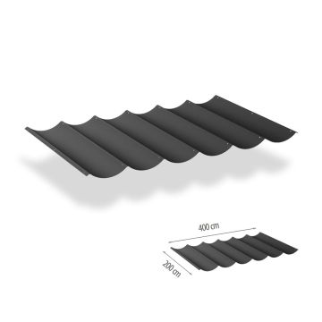 Faltsonnensegel inkl. Befestigungsset 2.00x4.00 - Carbon Black