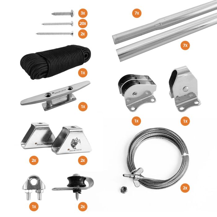 Flaschenzugbefestigungsset für Faltsonnensegel 2,00 Meter main product photo