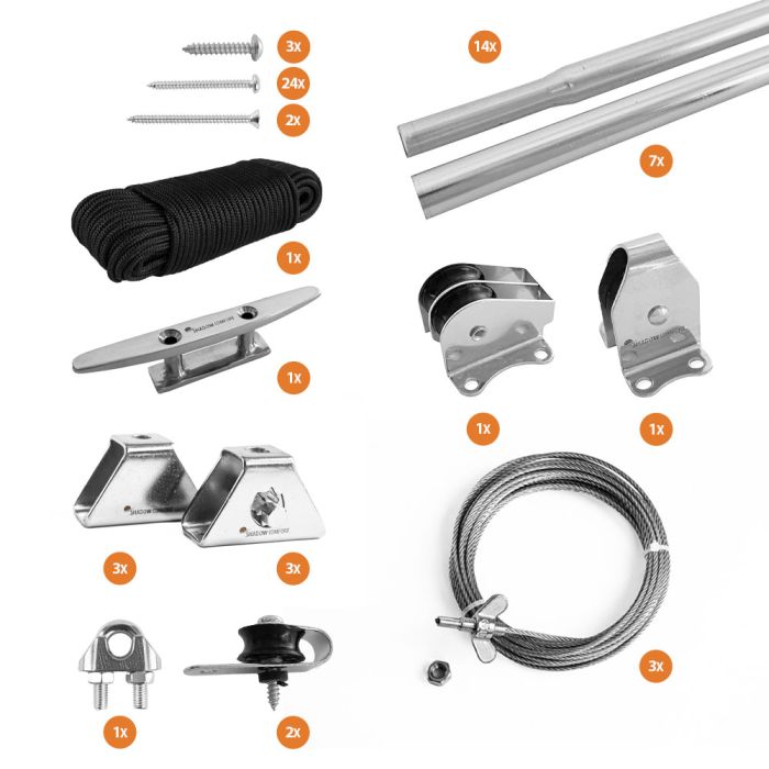 Flaschenzugbefestigungsset für Faltsonnensegel 2,90 Meter main product photo