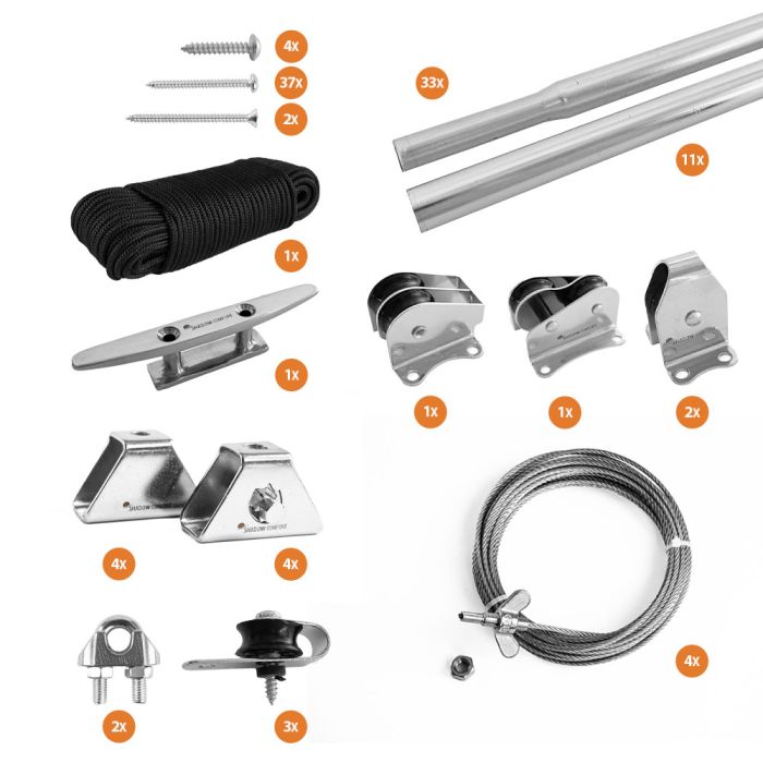 Flaschenzugbefestigungsset für Faltsonnensegel 3,70 Meter main product photo
